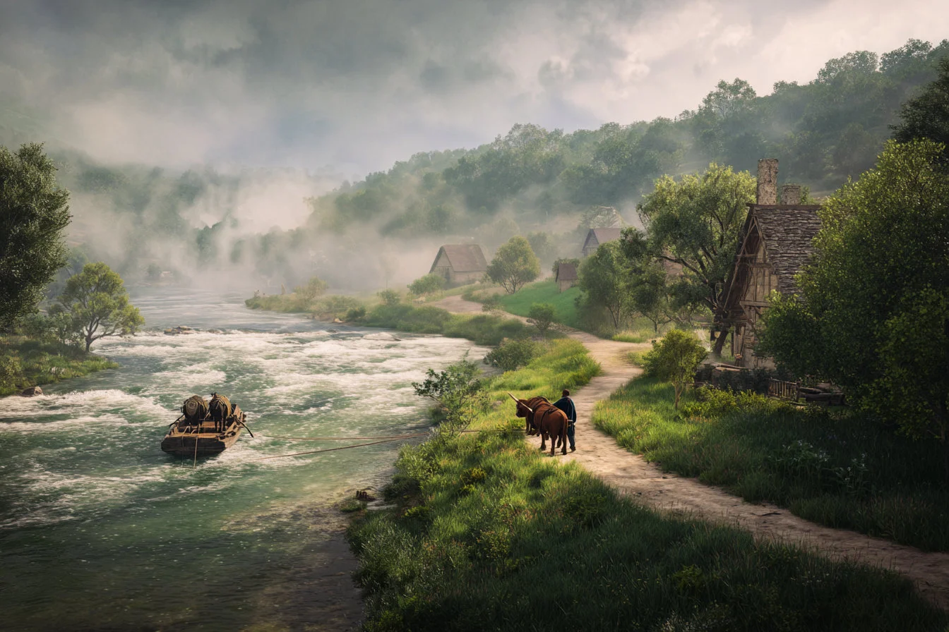 Kallamarn is a tiny riverside hamlet in Cormyr along the Starwater near Gladehap, known for its Catshead apples and tales of kelpies lurking in the rapids.