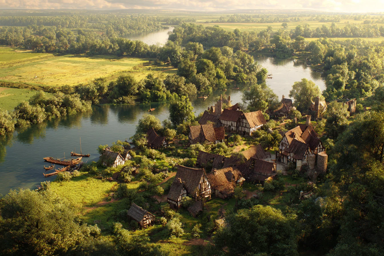 Blustich is a small village located on the west bank of the Wyvernflow